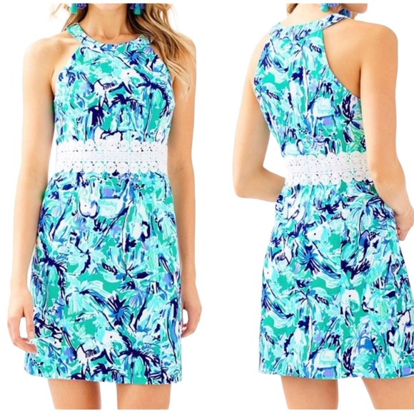 Lilly Pulitzer Dresses & Skirts - Lilly Pulitzer Ashlyn Shift Dress Elephant Appeal Tropical Turquoise